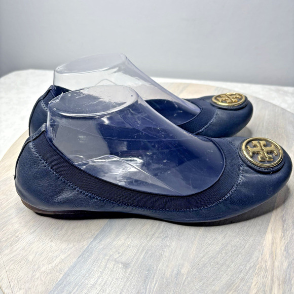 Tory Burch Slip On Navy Shoes 9M - Picture 3 of 8